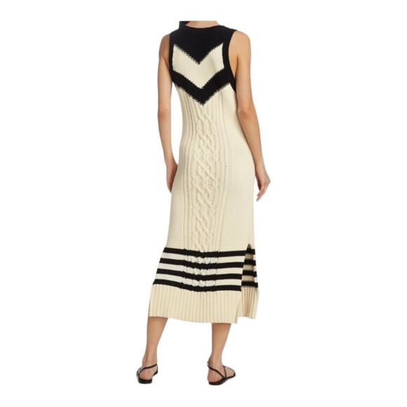 Tanya Taylor Sweater Dress 1X Cream Nina Cable-Knit Sleeveless Beach Coastal NEW - Picture 10 of 11